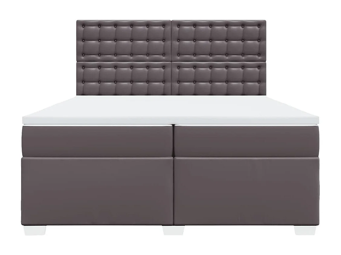 Boxspringbett mit Matratze Grau 200x200 cm Kunstleder