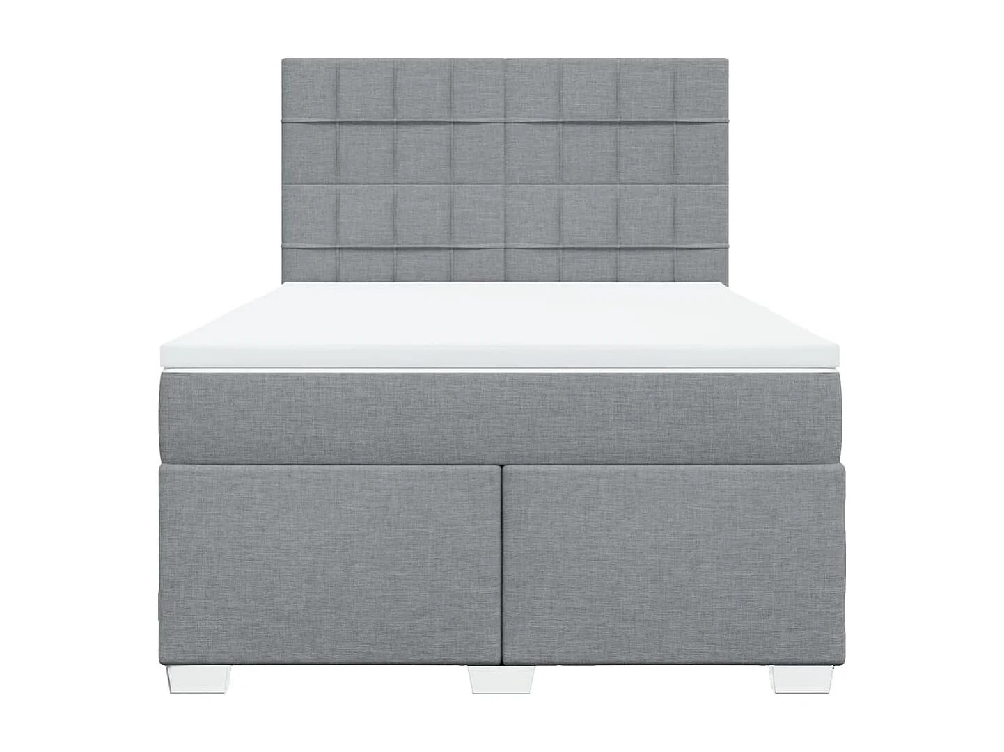 Giroletto a Molle con Materasso Grigio Chiaro 140x190cm Tessuto