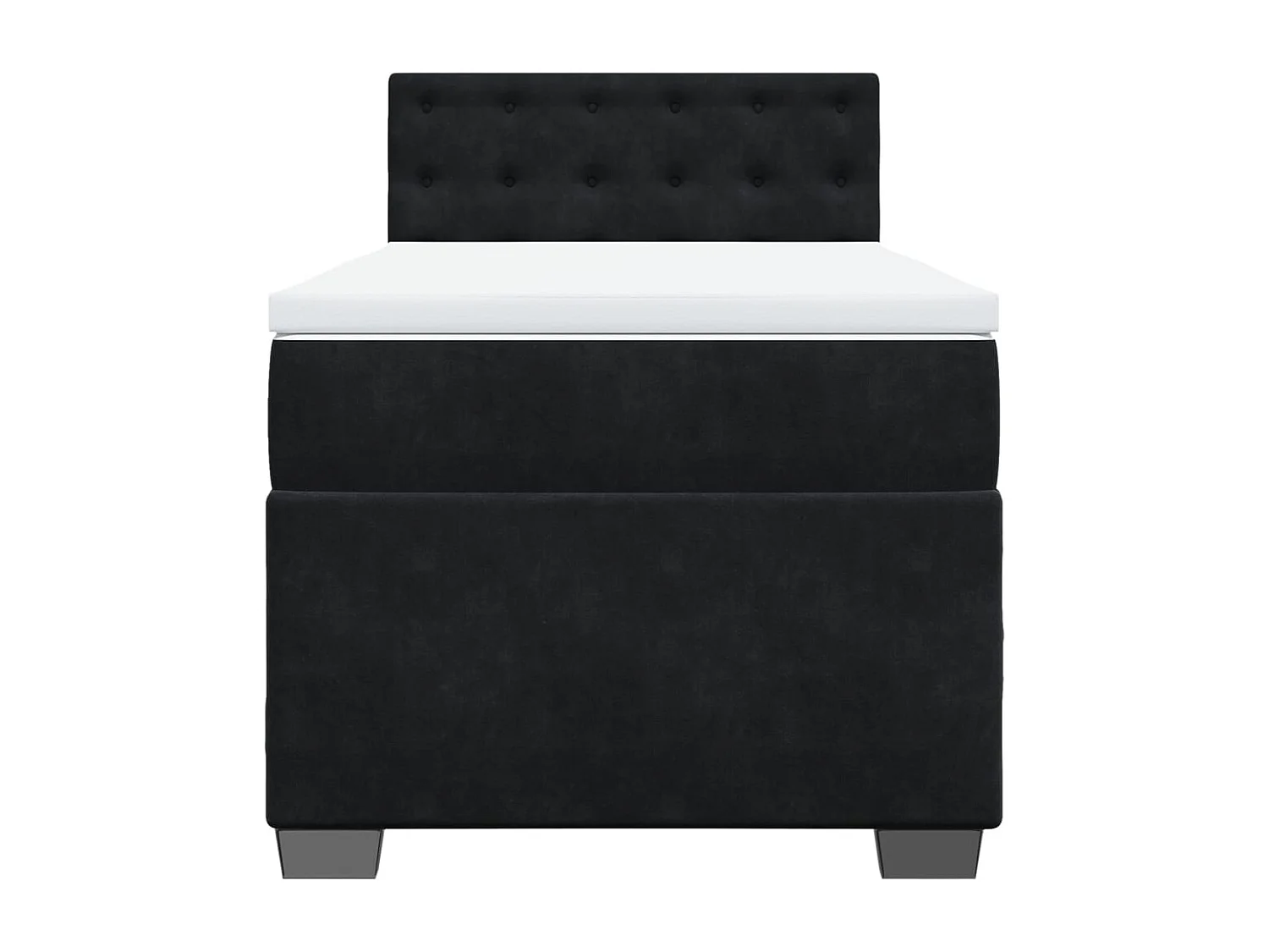 Sommier à lattes de lit avec matelas Noir 90x190 cm Velours