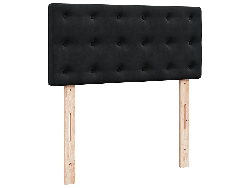 Giroletto a Molle con Materasso Nero 90x190 cm in Velluto