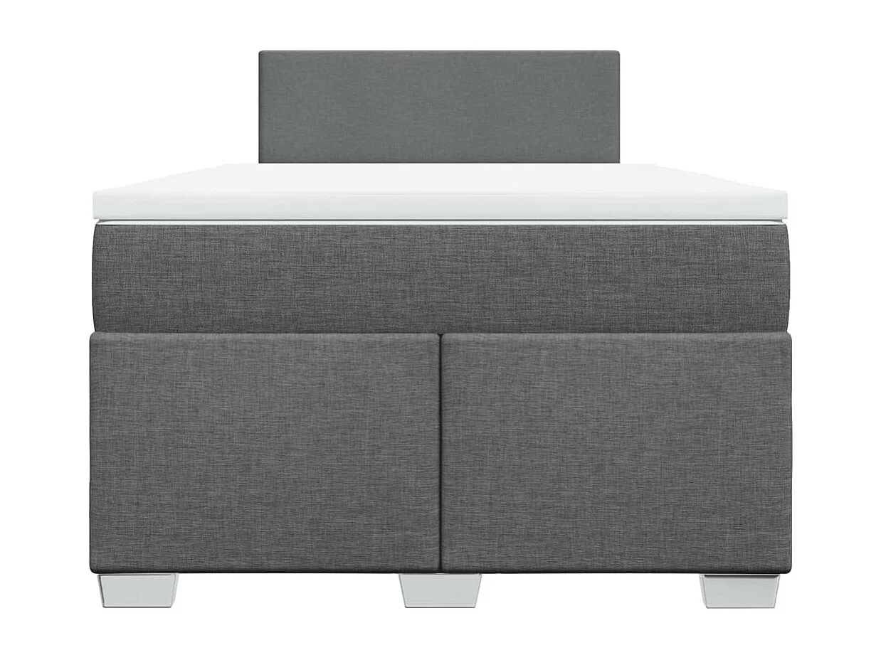 Sommier à lattes de lit avec matelas gris foncé 120x190cm tissu