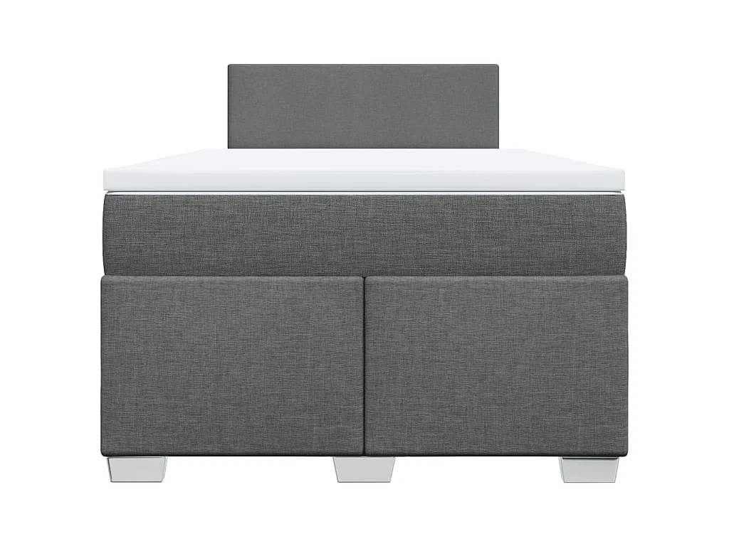 Cama box spring con colchón tela gris oscuro 120x190 cm