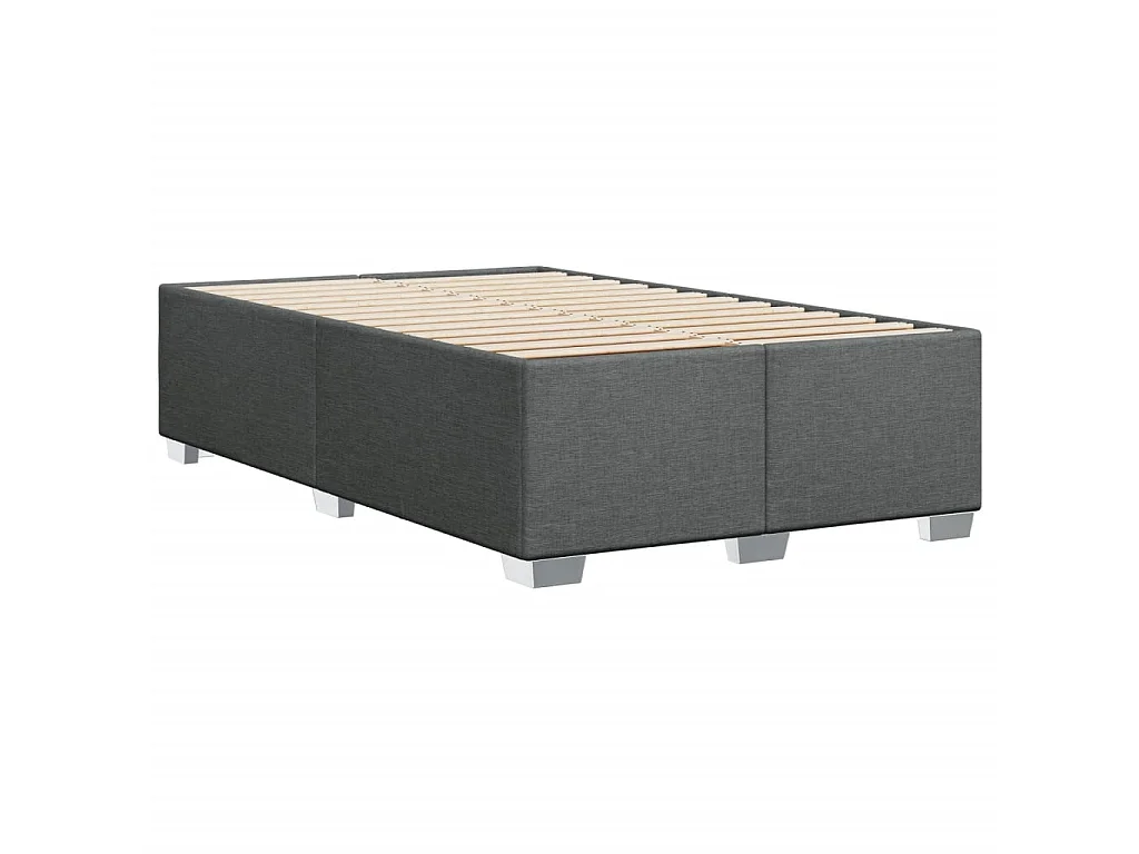Cama box spring con colchón tela gris oscuro 120x190 cm