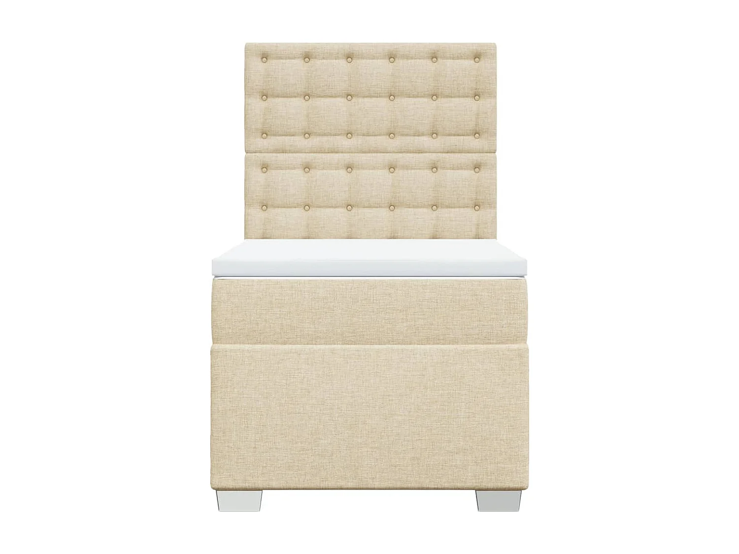 Sommier à lattes de lit et matelas Crème 90x190 cm Tissu