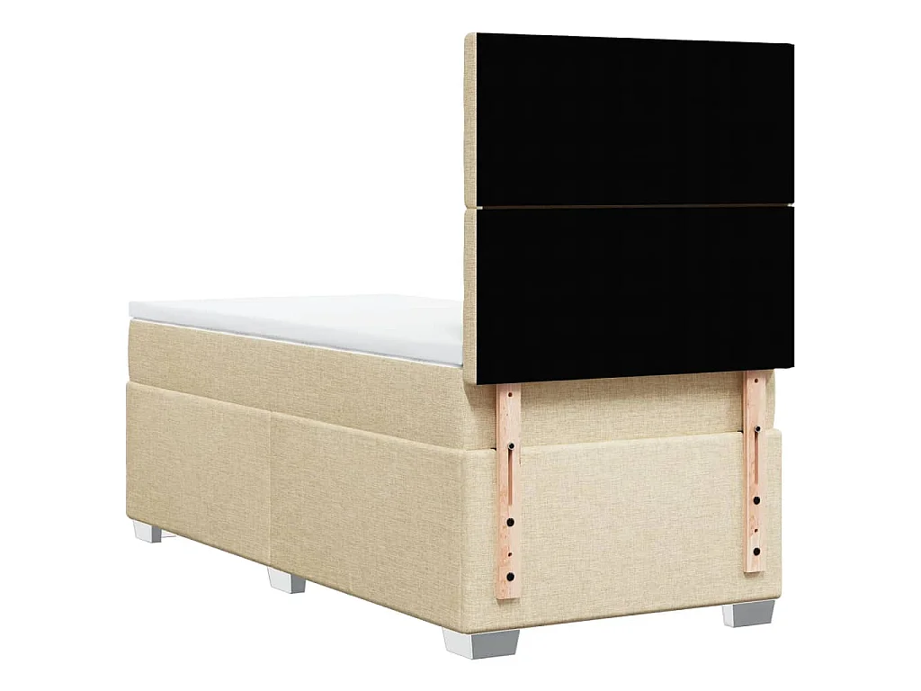 Giroletto a Molle con Materasso Crema 90x190 cm in Tessuto