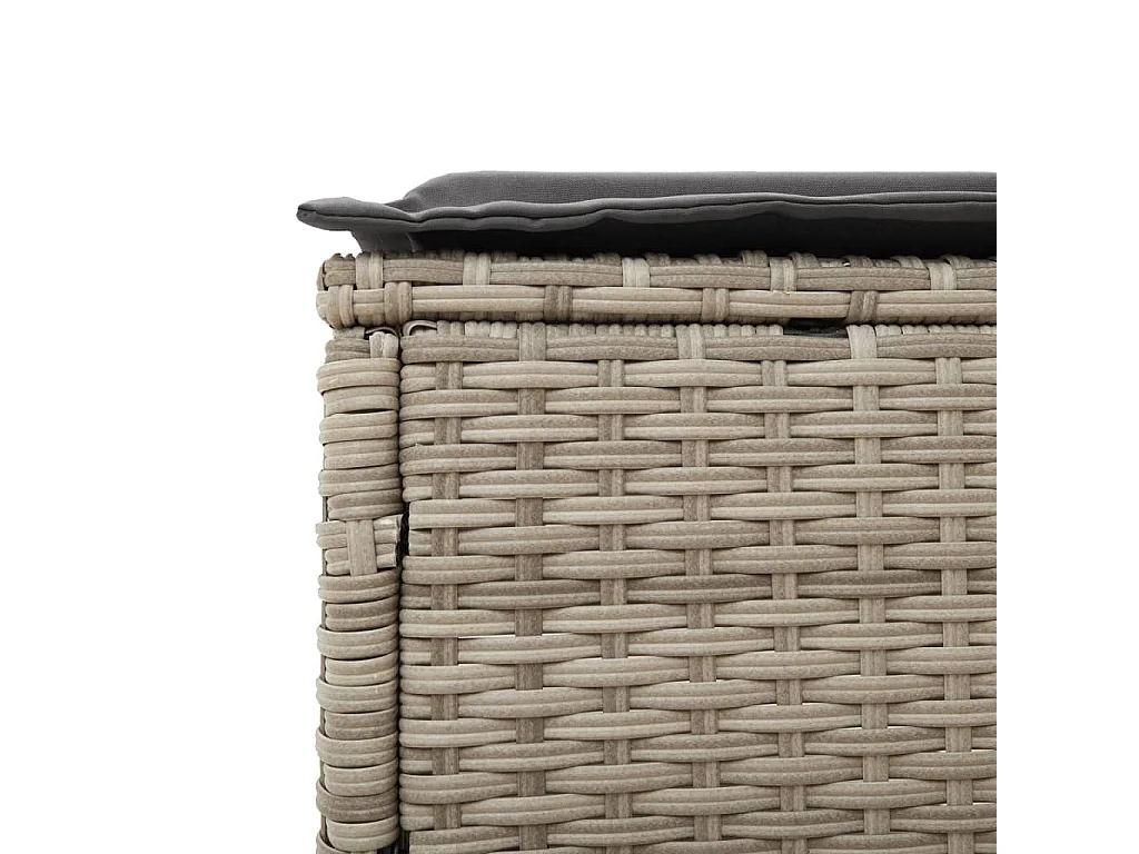 Sonnenliege mit Tisch und Auflage Hellgrau Poly Rattan