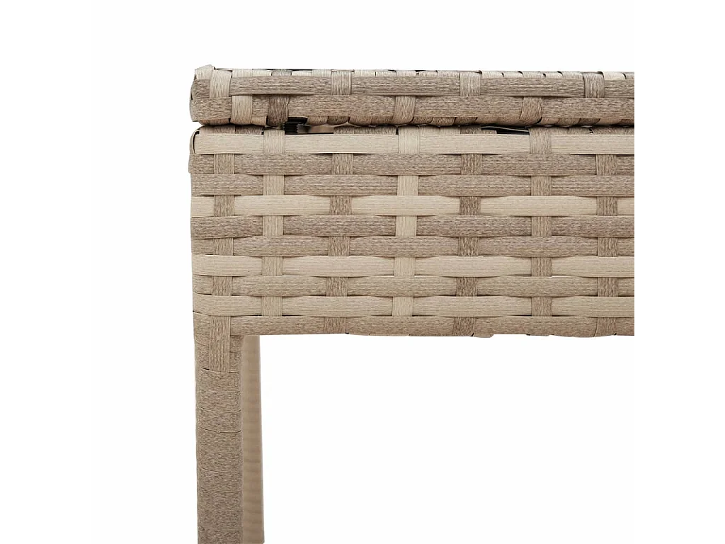 Tumbona con cojín y mesita ratán sintético beige