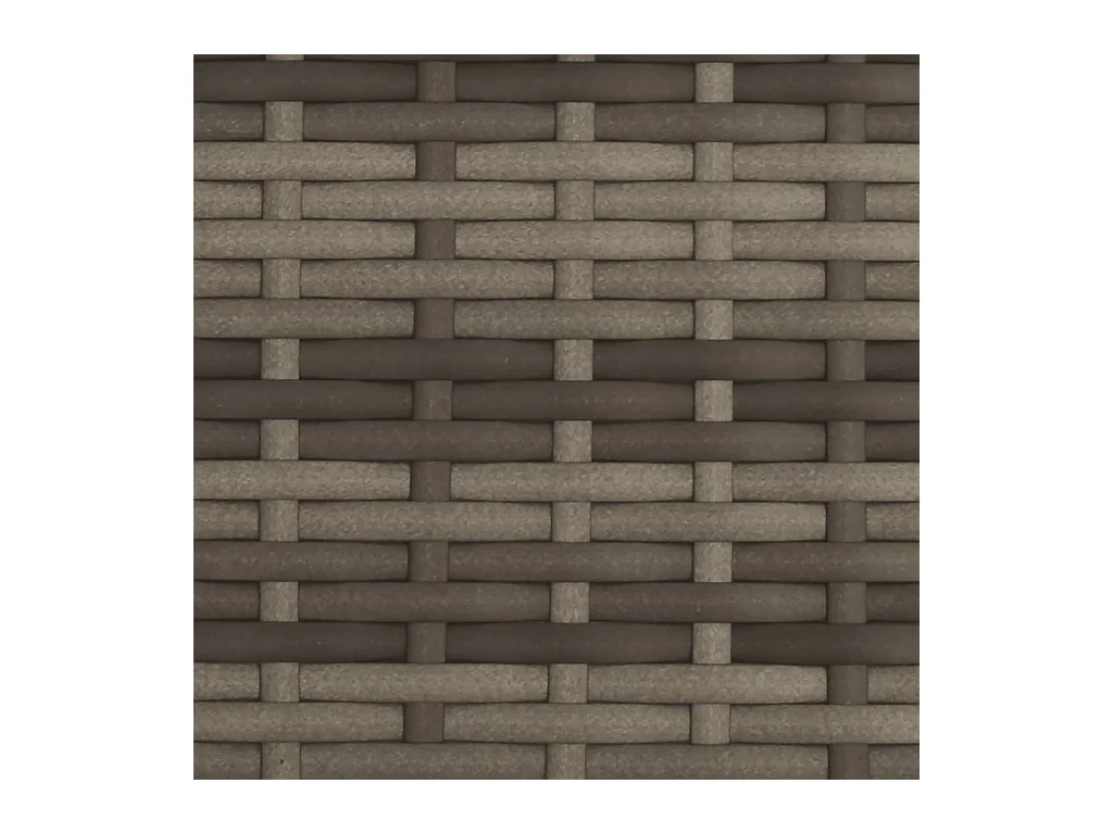 Chaise longue double et auvent et coussins gris résine tressée