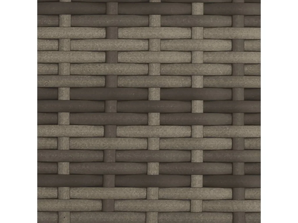 Doppel-Sonnenliege mit Dach und Auflagen Grau Poly Rattan