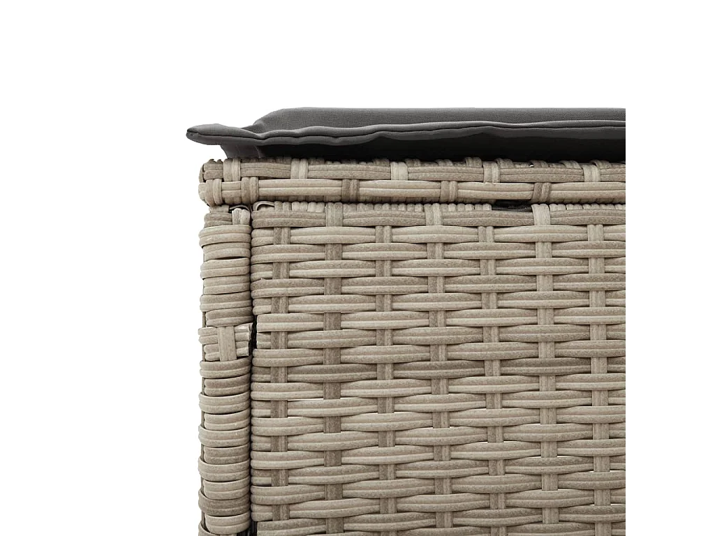 Sonnenliege mit Auflage Hellgrau Poly Rattan