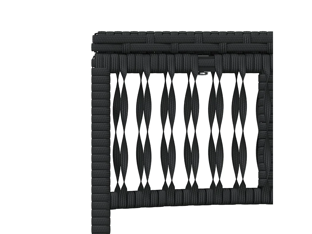 Lettini Prendisole 2 pz con Tavolino Nero in Polyrattan