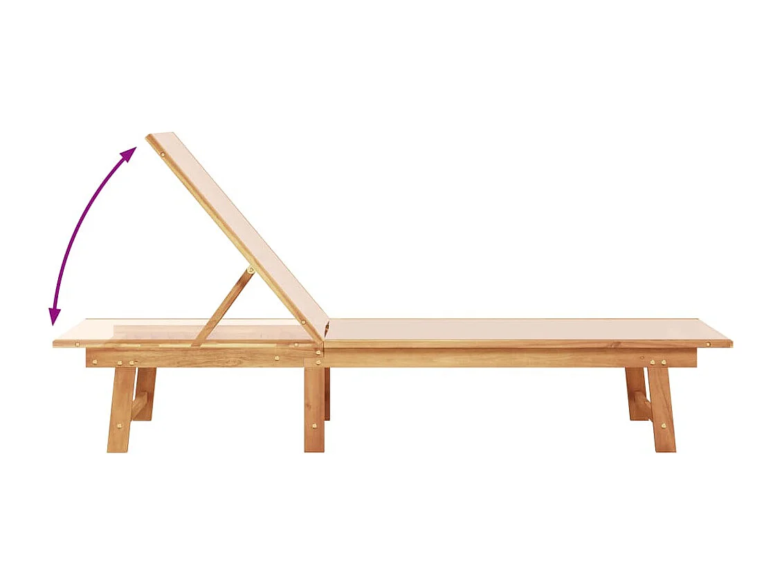 Tumbonas 2 uds con mesa madera maciza acacia y textileno crema