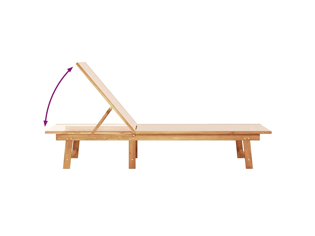 Tumbonas 2 uds con mesa madera maciza acacia y textileno crema