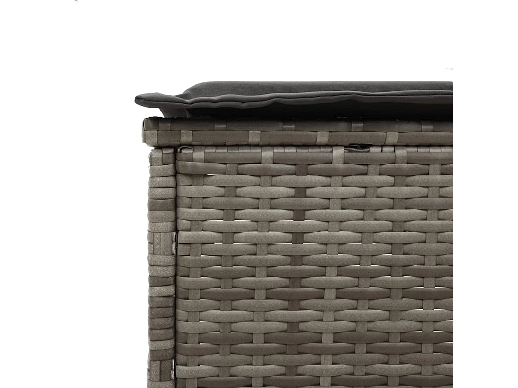 Ligbed met kussen poly rattan grijs