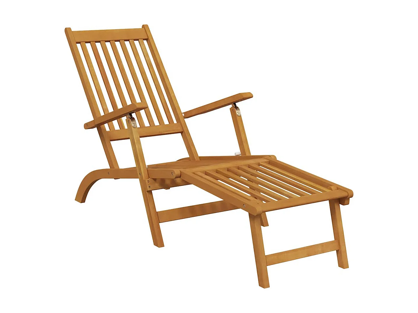 Chaises longues d'extérieur repose-pieds et table Acacia solide