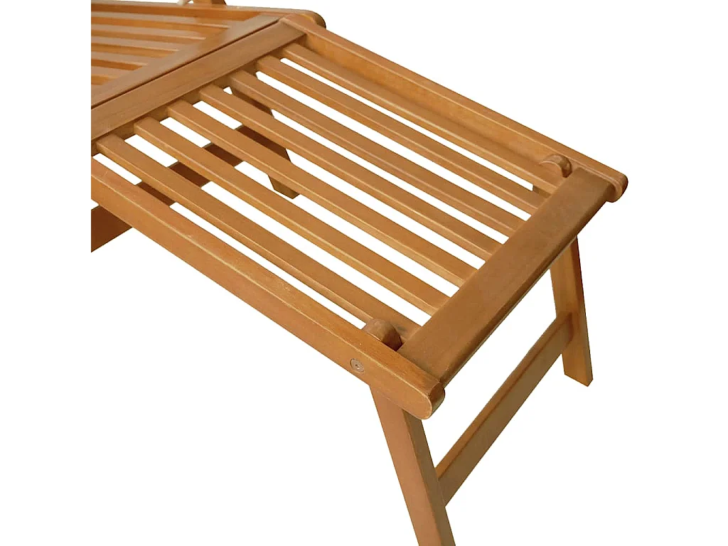 Gartenliegen mit Fußteil und Tisch Massivholz Akazie