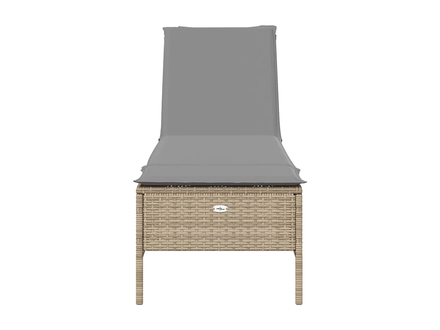 Tumbona con cojín ratán sintético beige