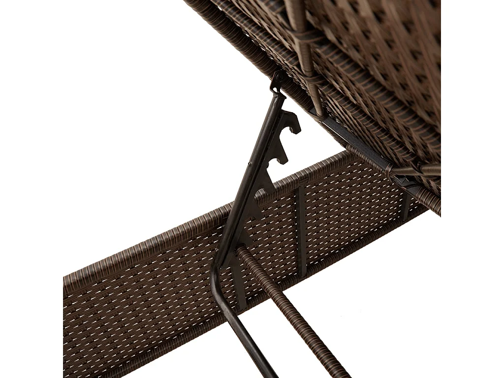 Chaises longues avec coussins lot de 2 marron résine tressée