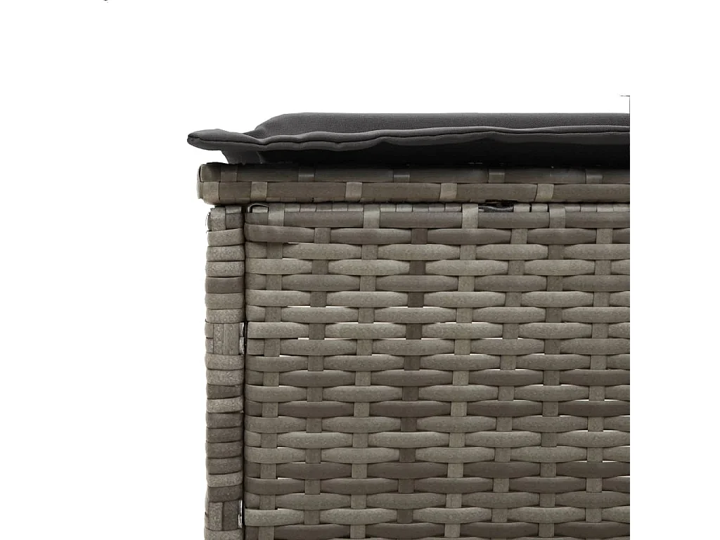 Sonnenliegen mit Auflagen 2 Stk. Grau Poly Rattan