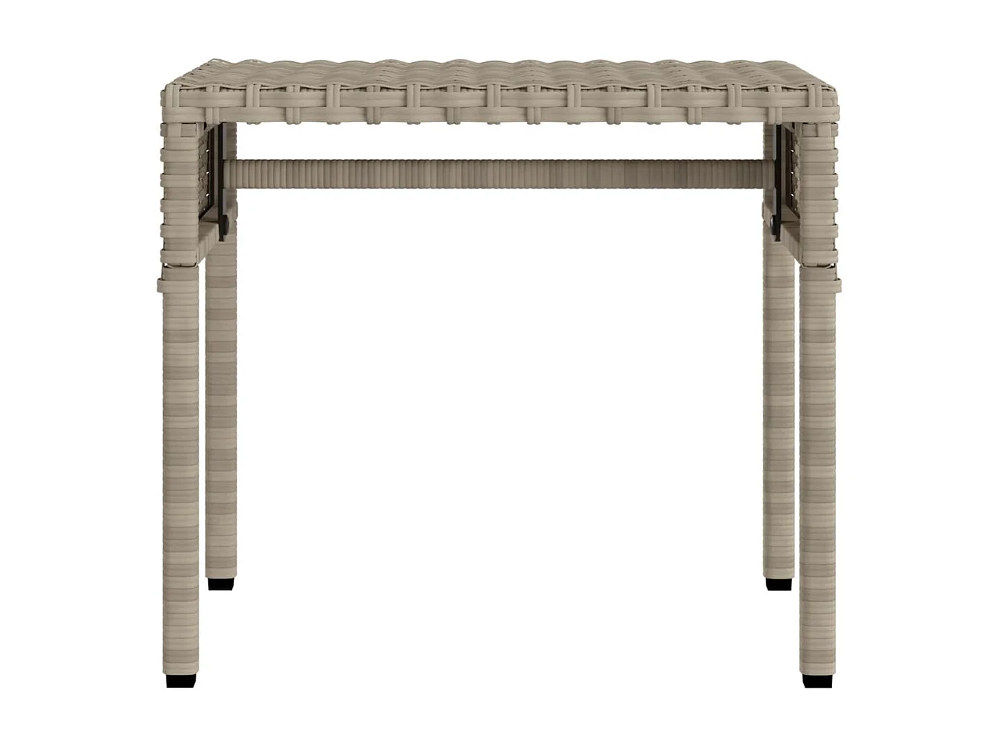 Ligbedden 2 st met luifels en tafel poly rattan lichtgrijs