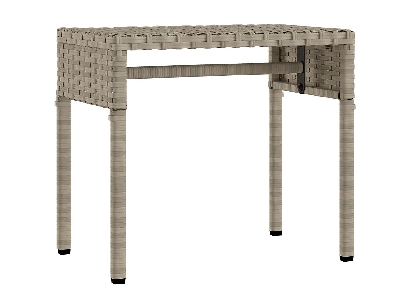 Chaises longues lot de 2 avec auvents et table gris clair rotin