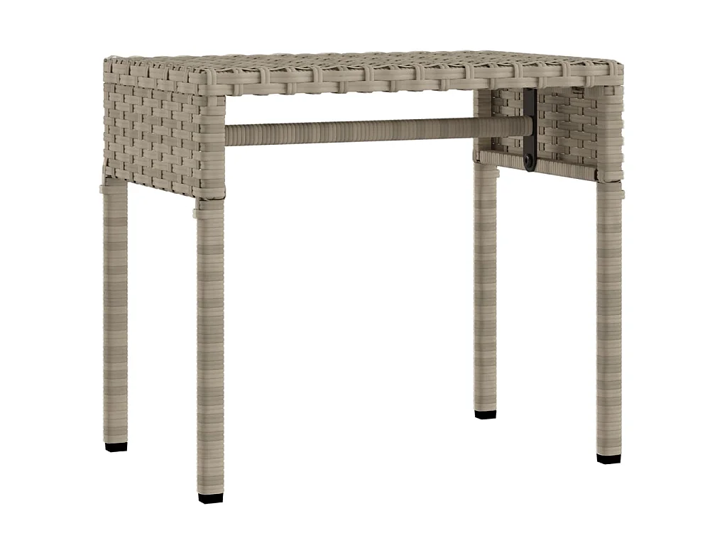 Ligbedden 2 st met luifels en tafel poly rattan lichtgrijs