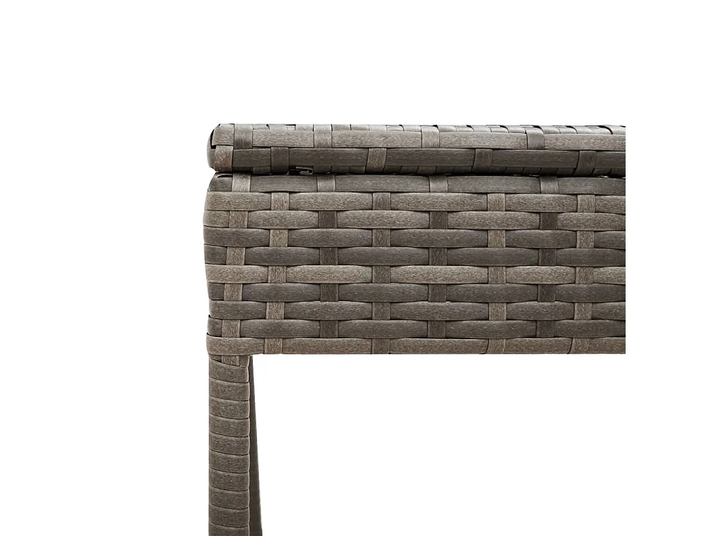 Ligbed met tafel en kussen poly rattan grijs