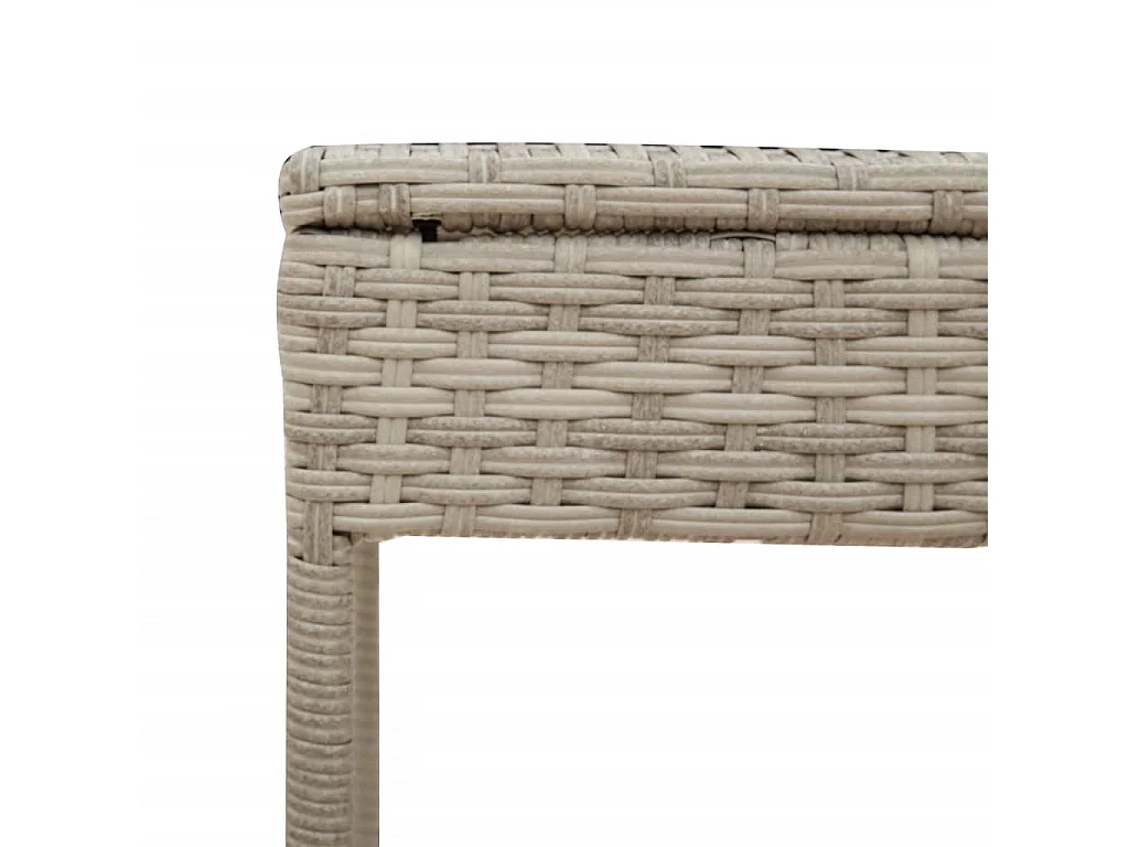 Ligbedden 2 st met tafel poly rattan lichtgrijs