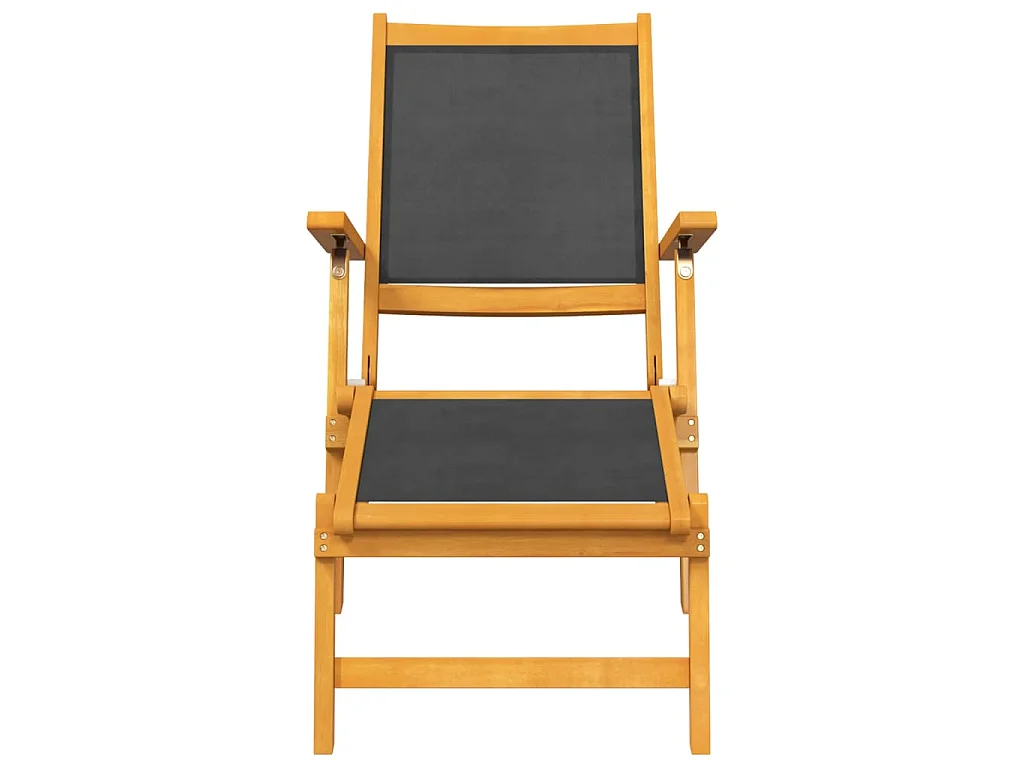 Garten-Liegestuhl mit Tisch Massivholz Akazie und Textilene