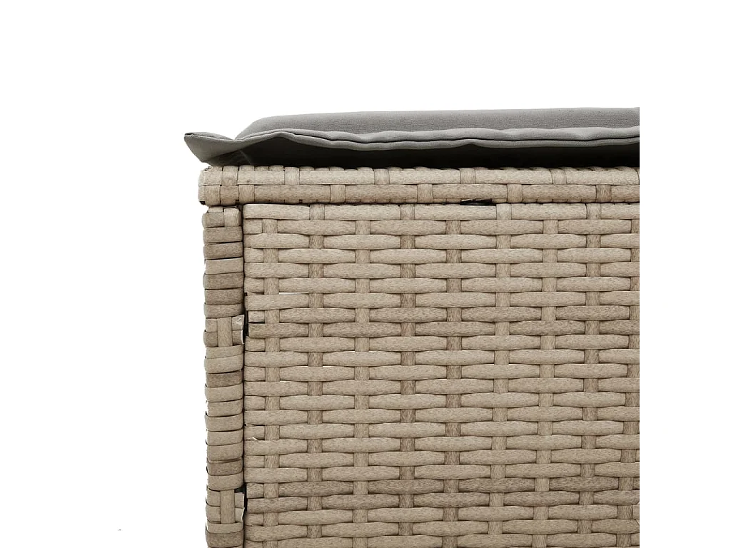 Ligstoelen 2 st met kussens poly rattan beige