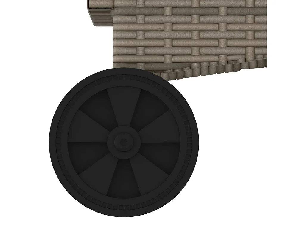 Lettini Prendisole 2 pz con Cuscini Grigio in Polyrattan