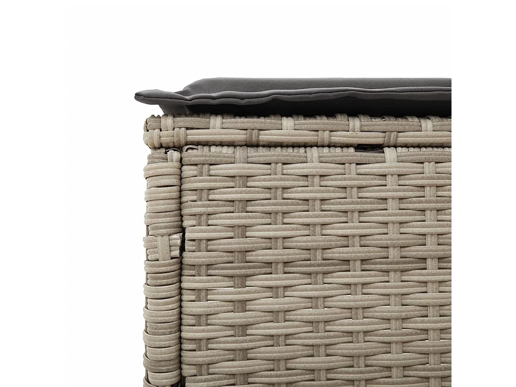 Ligstoelen 2 st met kussen poly rattan lichtgrijs