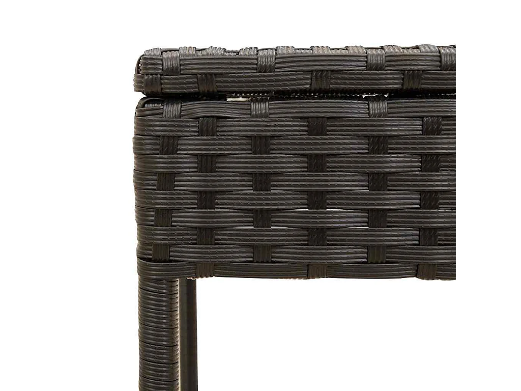 Sonnenliegen 2 Stk. mit Dach und Tisch Schwarz Poly-Rattan