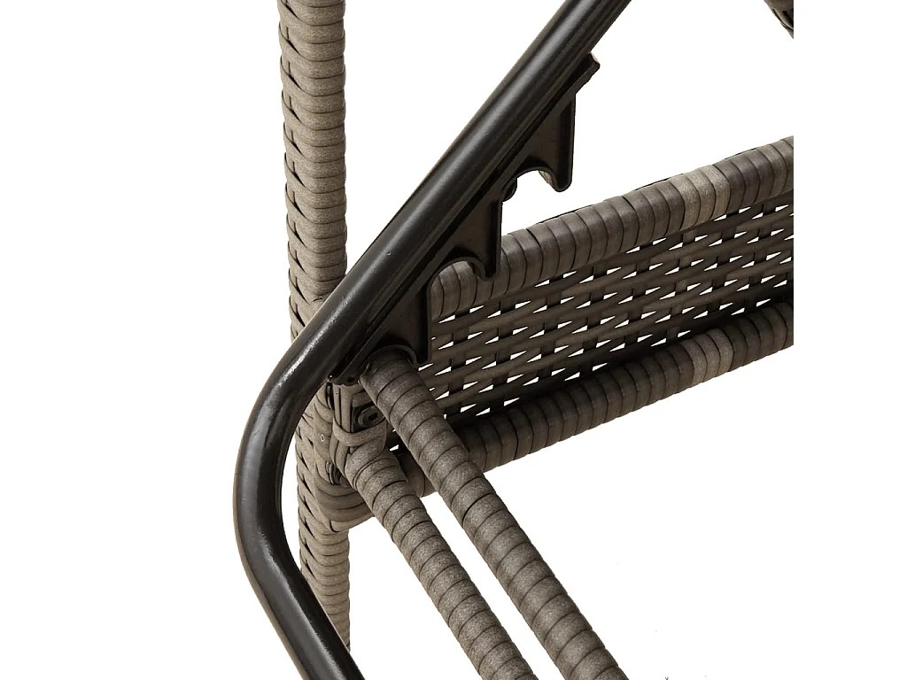 Ligbed met kussen 63x200x81 cm poly rattan grijs