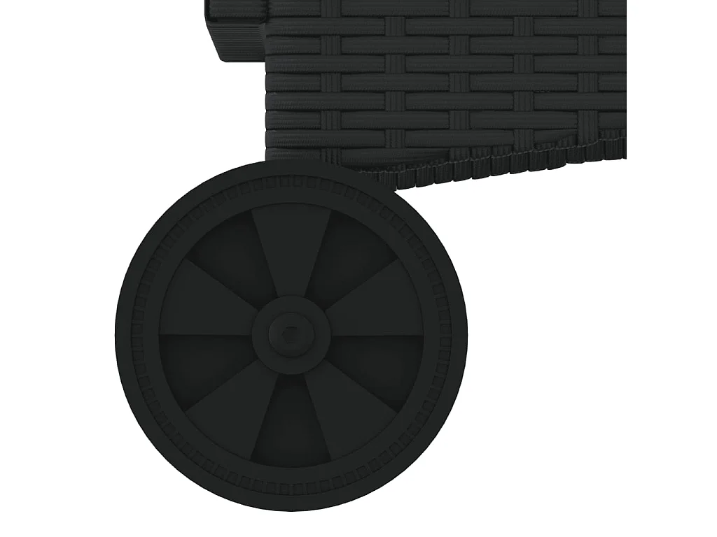 Ligstoelen 2 st met kussens poly rattan zwart