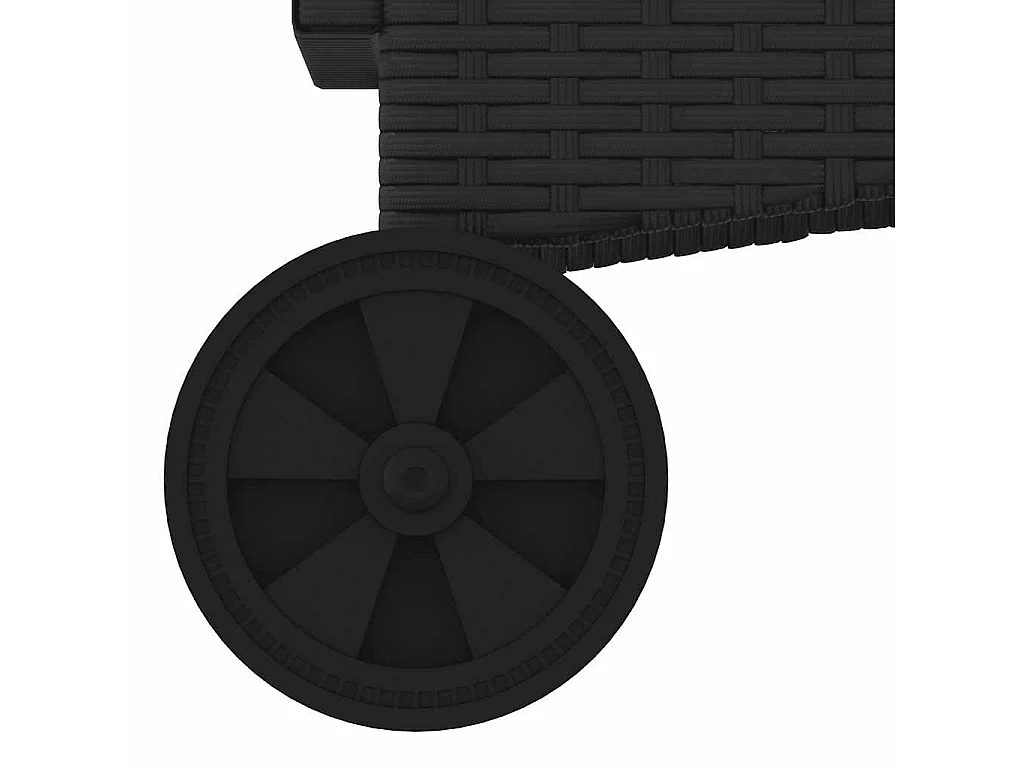 Chaises longues avec coussins lot de 2 noir résine tressée
