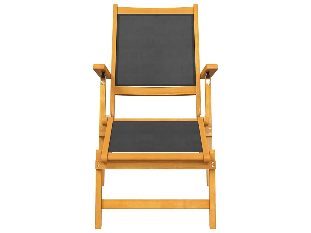 Garten-Liegestühle mit Tisch Massivholz Akazie und Textilene