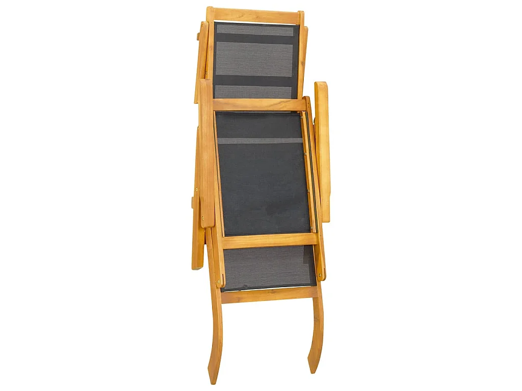 Garten-Liegestühle mit Tisch Massivholz Akazie und Textilene