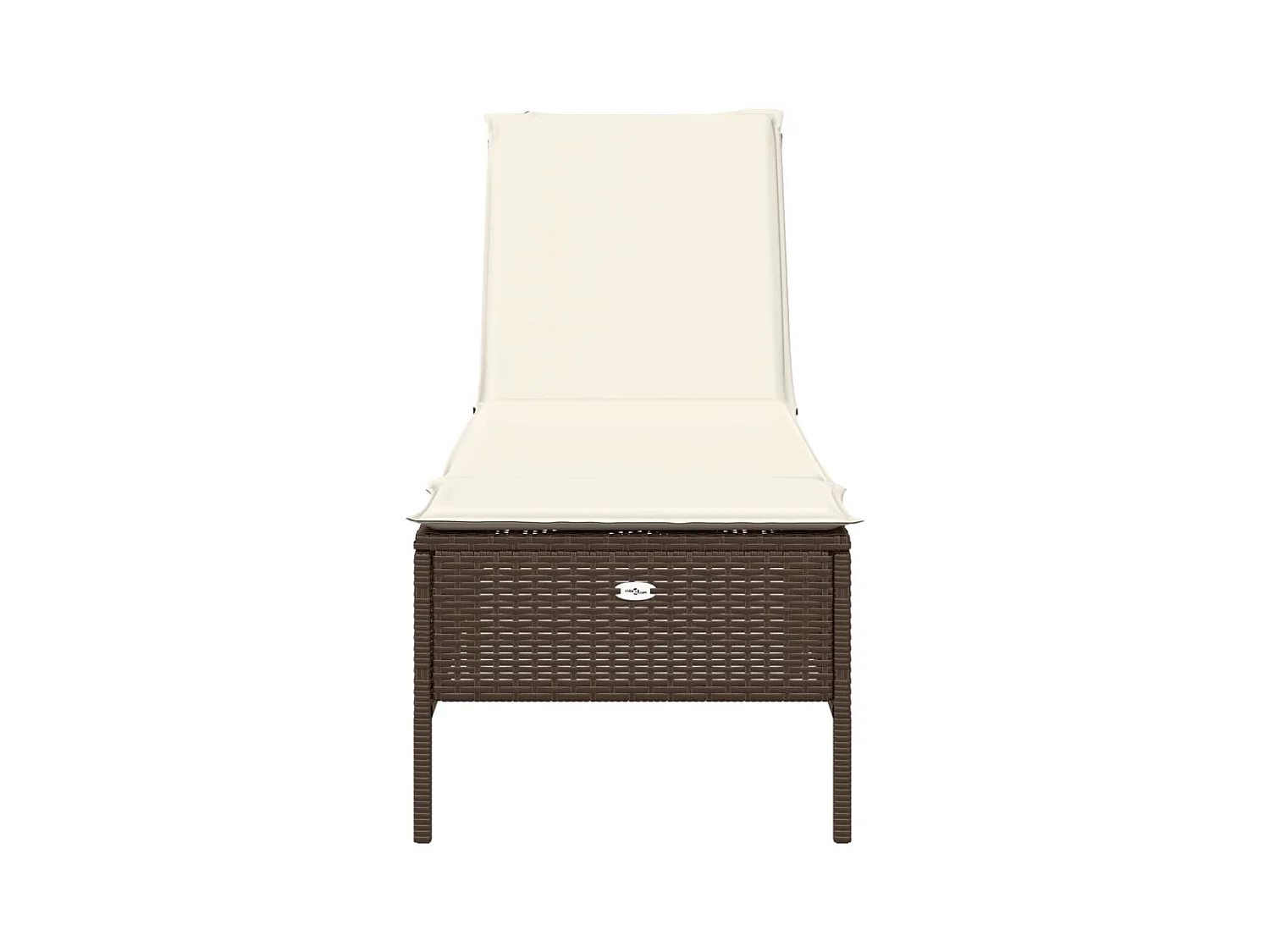 Chaise longue avec coussin marron résine tressée