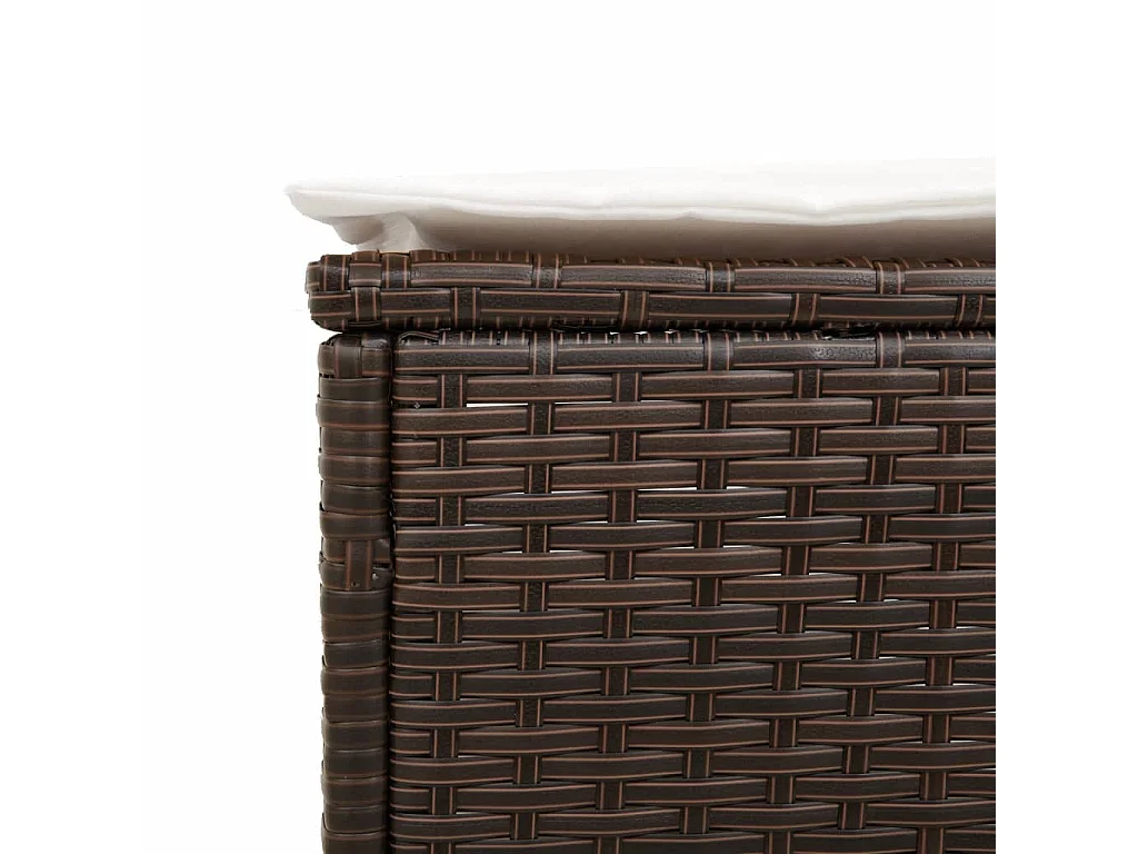 Ligbed met kussen poly rattan bruin