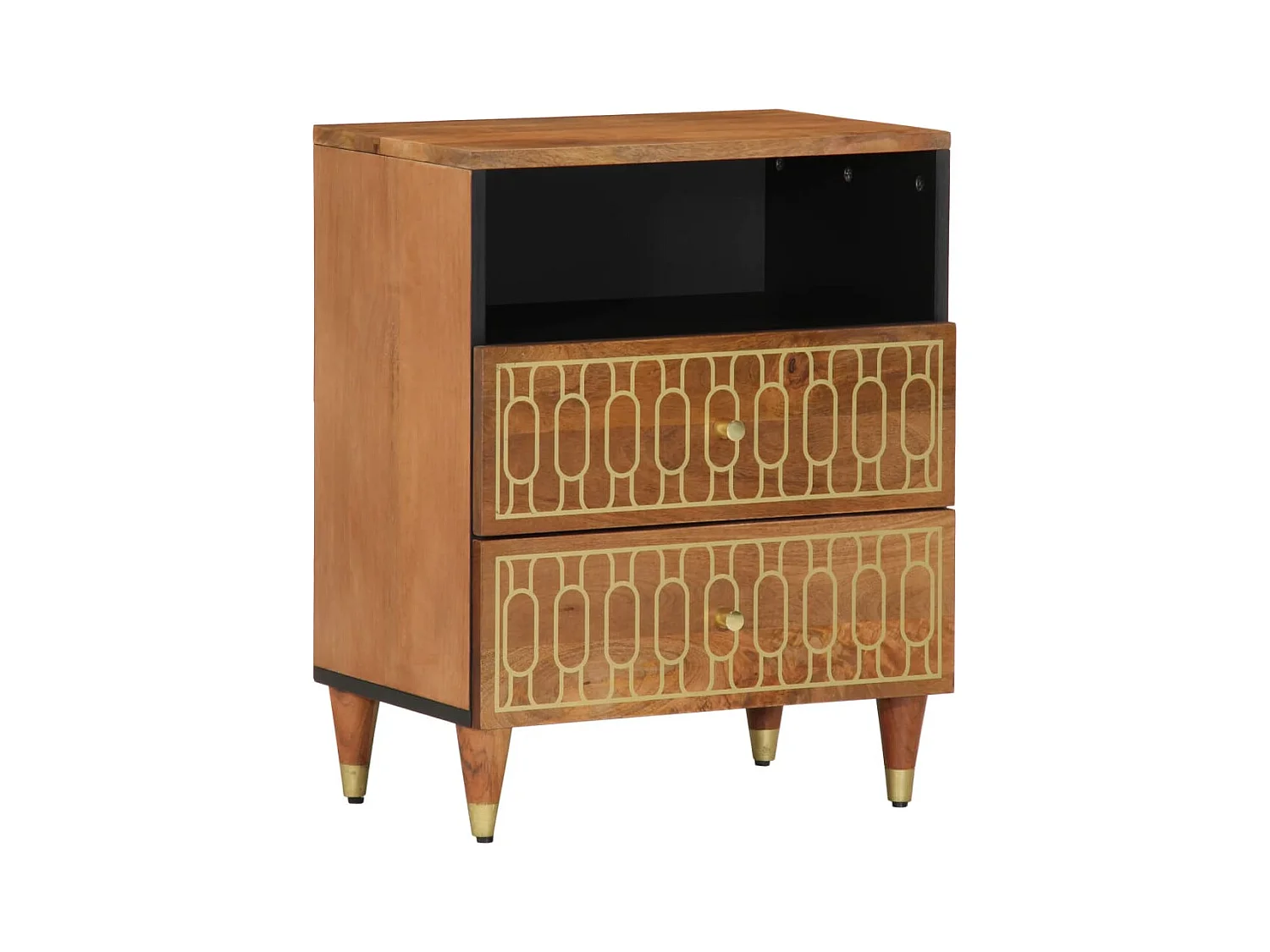 Table de chevet 50x33x62 cm bois de manguier massif