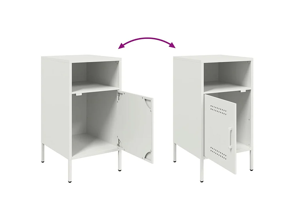 Nachttisch Weiß 36x39x68 cm Stahl