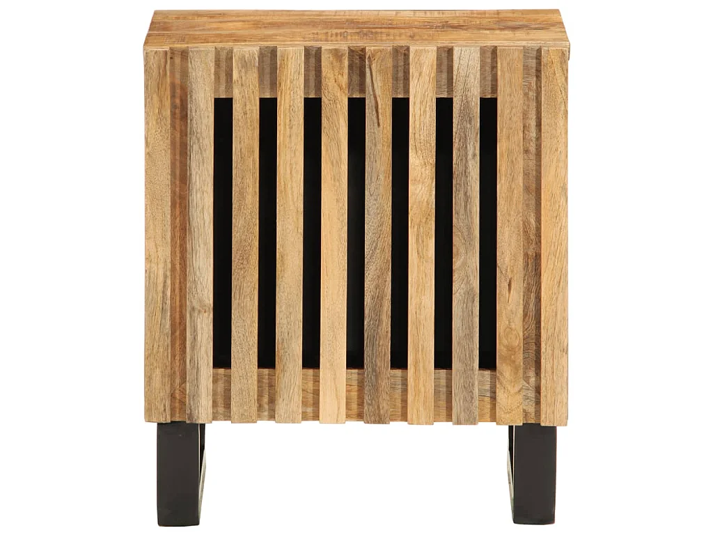Tables de chevet 2 pcs 40x34x46 cm bois massif de manguier brut