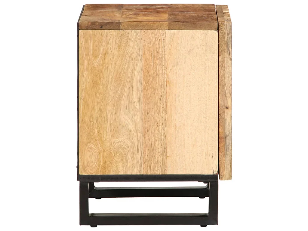 Tables de chevet 2 pcs 40x34x46 cm bois massif de manguier brut