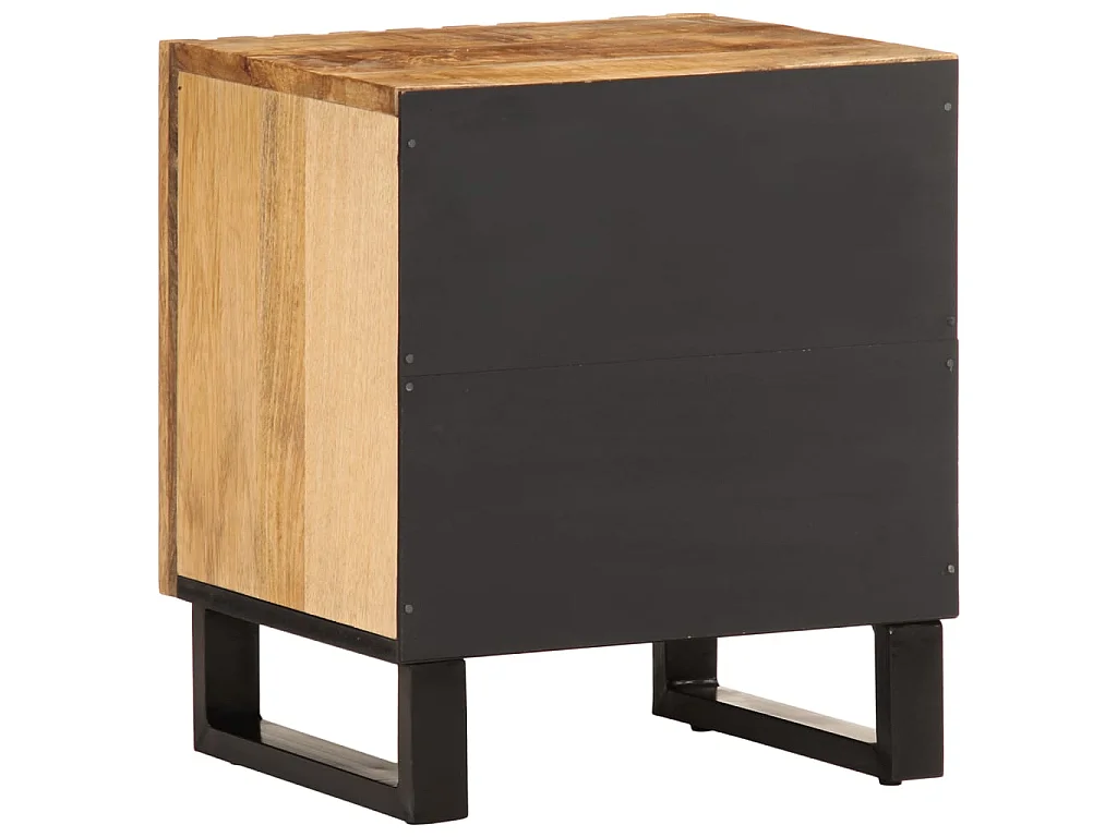 Tables de chevet 2 pcs 40x34x46 cm bois massif de manguier brut