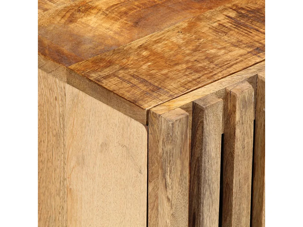 Tables de chevet 2 pcs 40x34x46 cm bois massif de manguier brut
