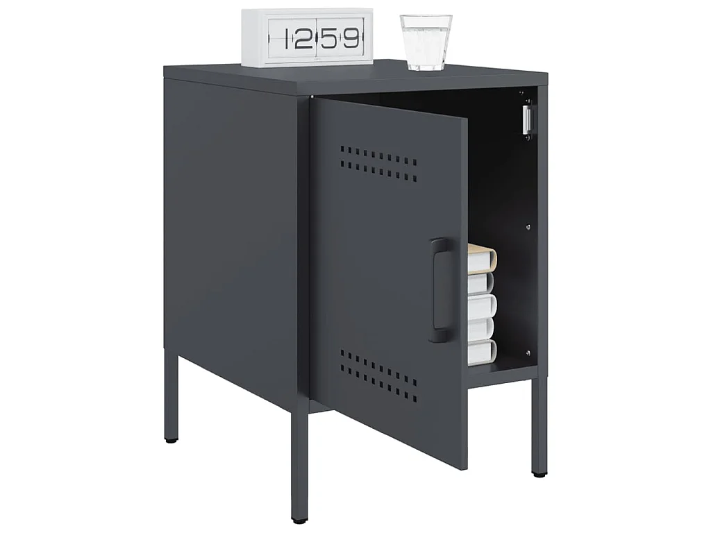 Tables de chevet 2 pcs anthracite 36x39x50,5 cm acier