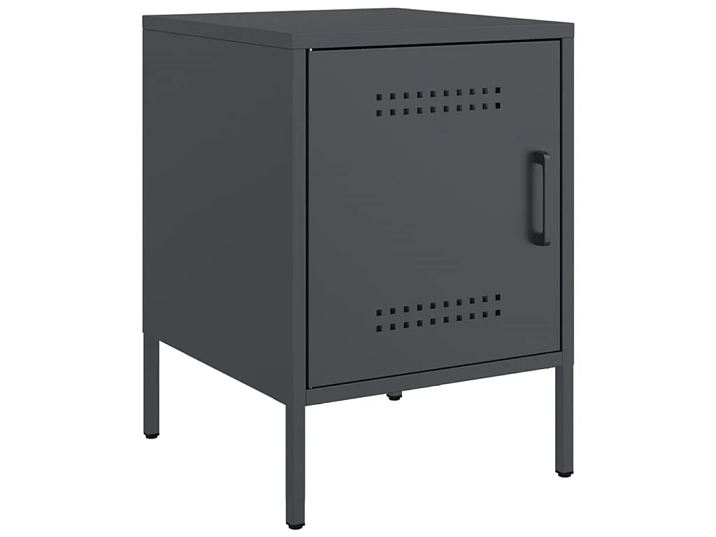 Tables de chevet 2 pcs anthracite 36x39x50,5 cm acier