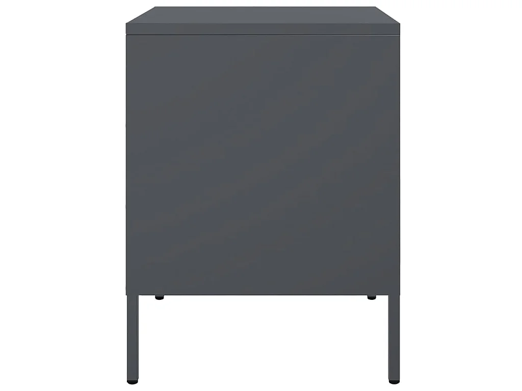 Tables de chevet 2 pcs anthracite 36x39x50,5 cm acier