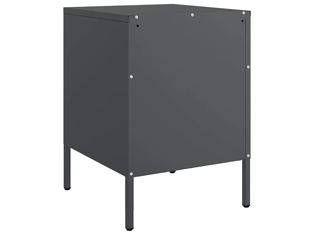 Tables de chevet 2 pcs anthracite 36x39x50,5 cm acier